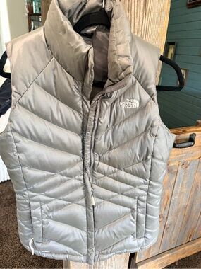 The North Face Light Gray Quilted Down Vest